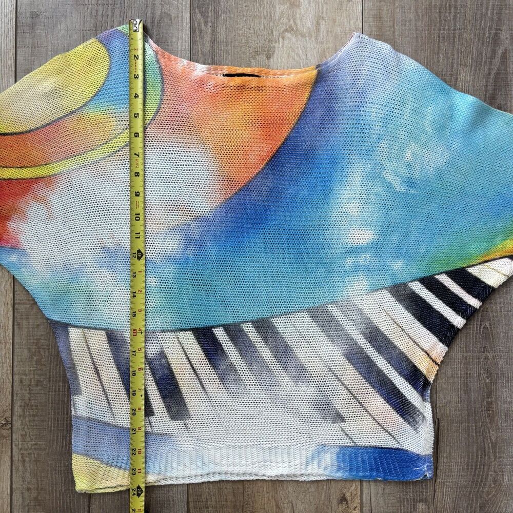Bella Amore Made in Italy Women Top Size S Art to Wear Music Piano Teacher Artsy - Picture 10 of 12